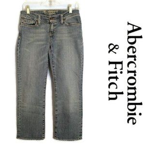 Abercrombie & Fitch Womens Stretch Crop Medium Wash Blue Jeans Size 2